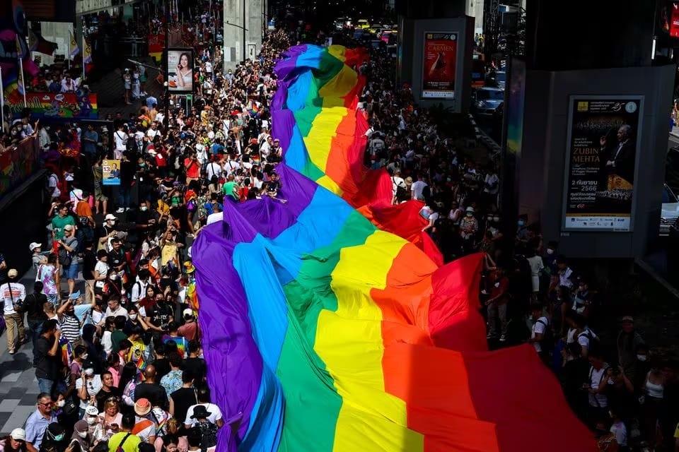 彩虹旗庆祝骄傲节Worldpride Thailand