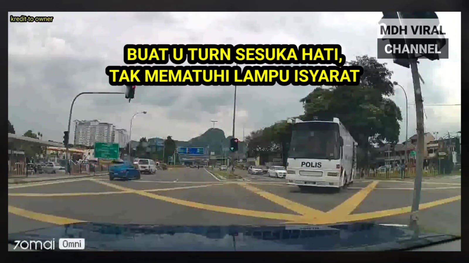 Bus Police U Turn Illegally Gostan Hit Proton Wira 3