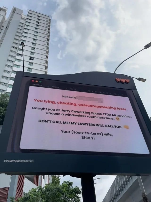 Kevin Cheating Lying Wife Billboard 1