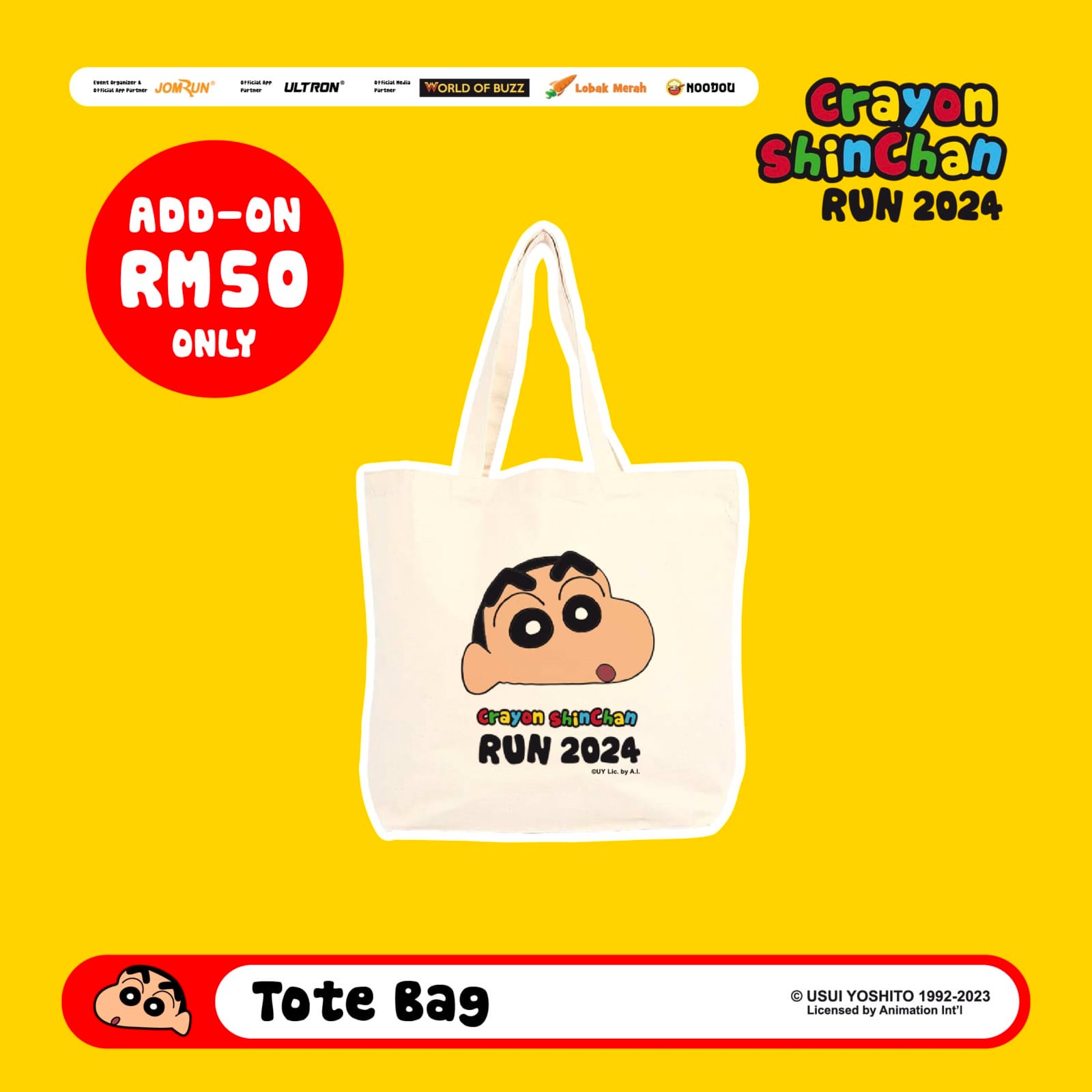 Add On Shinchan Tote Bag