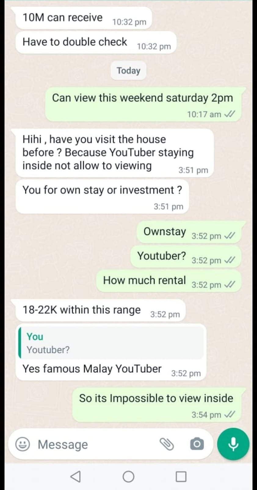 Whatsapp Chat Just Sewa Rent Youtuber 9.7Million House Scaled