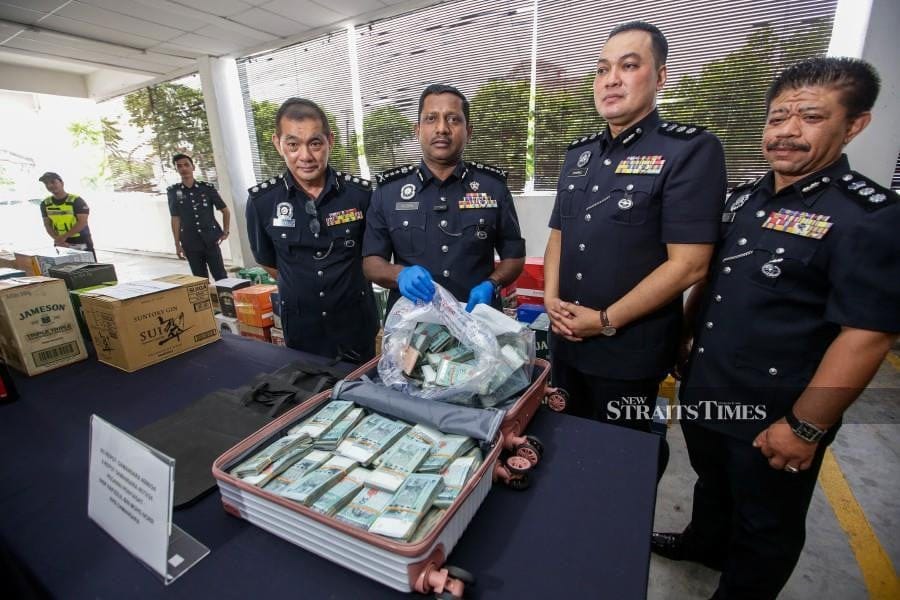 police with cash