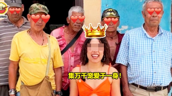 Young Woman dating with 7 old man