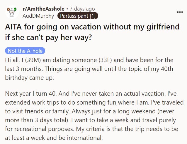 Solo Trip Girlfriend In Debt Reddit