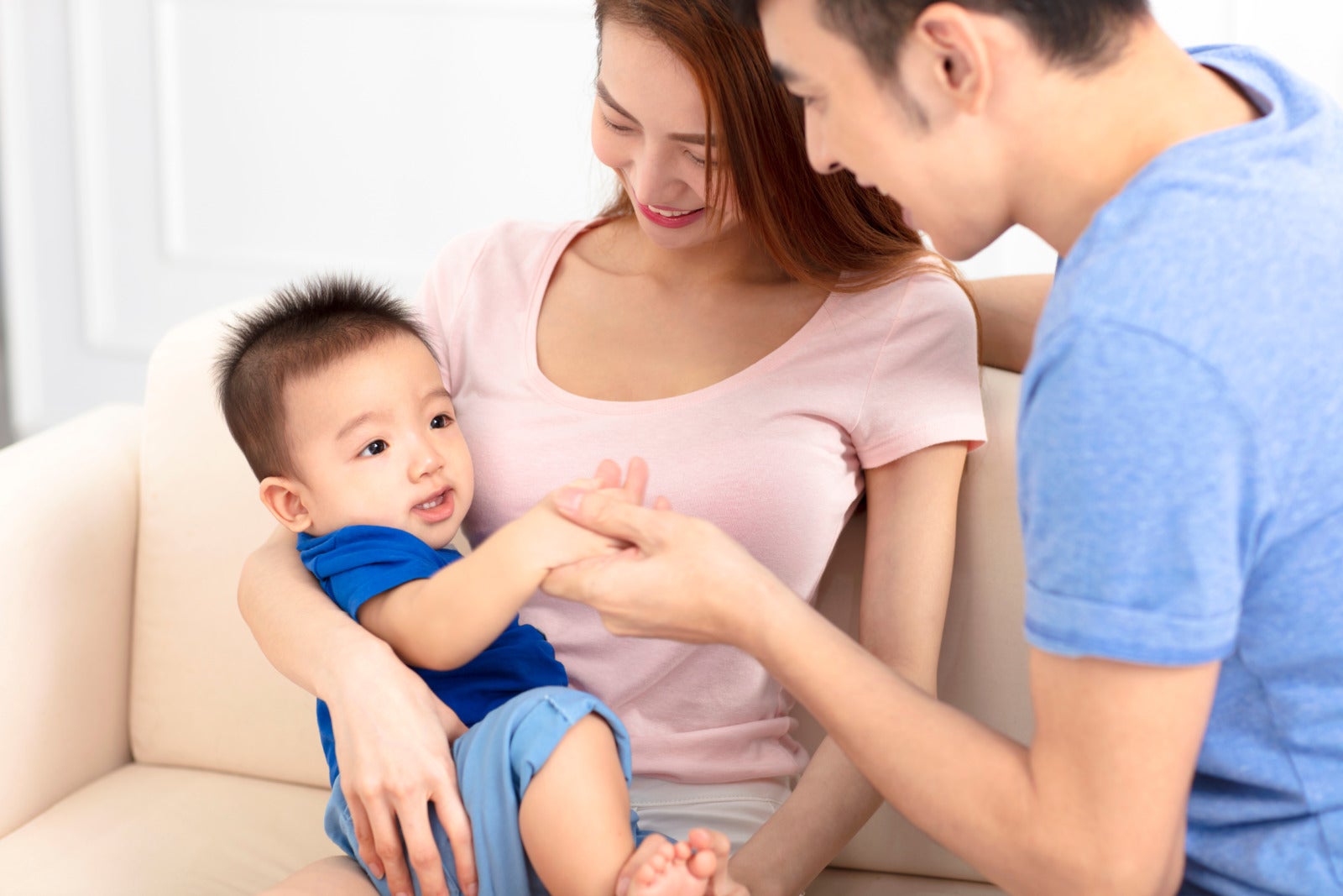 Family Young Asian Couple Baby Holding Playing Happy 123Rf