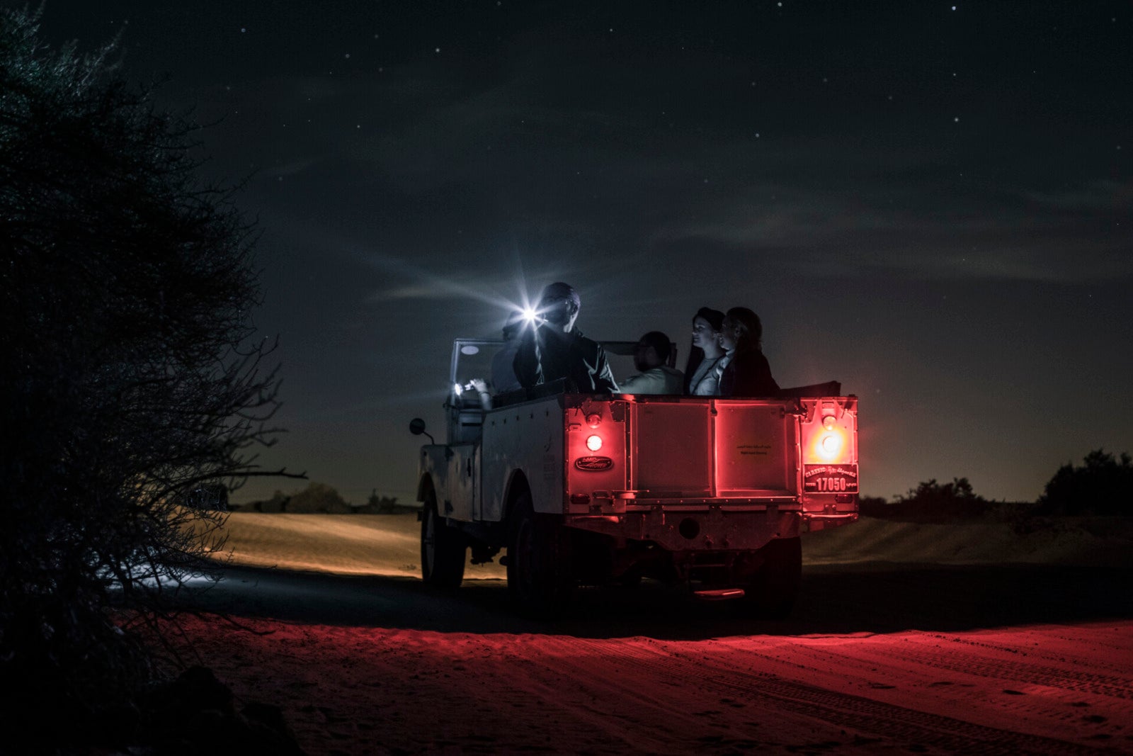 Private Night Safari And Astronomy Platinum Heritage 2 Vintage Land Rover Desert Night Drive