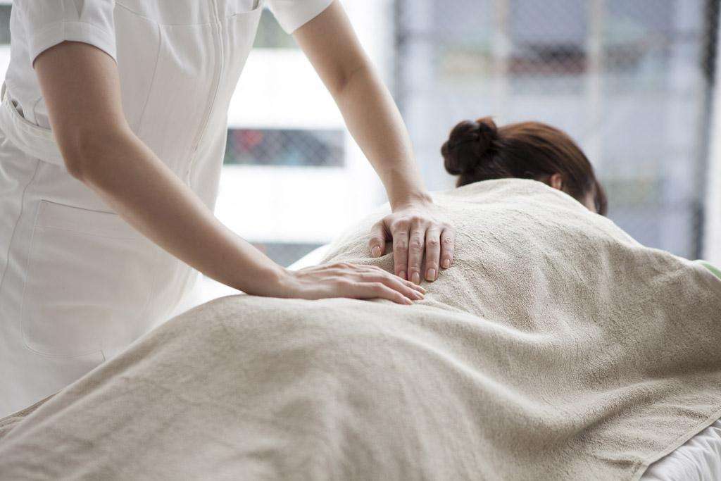 woman massage towel