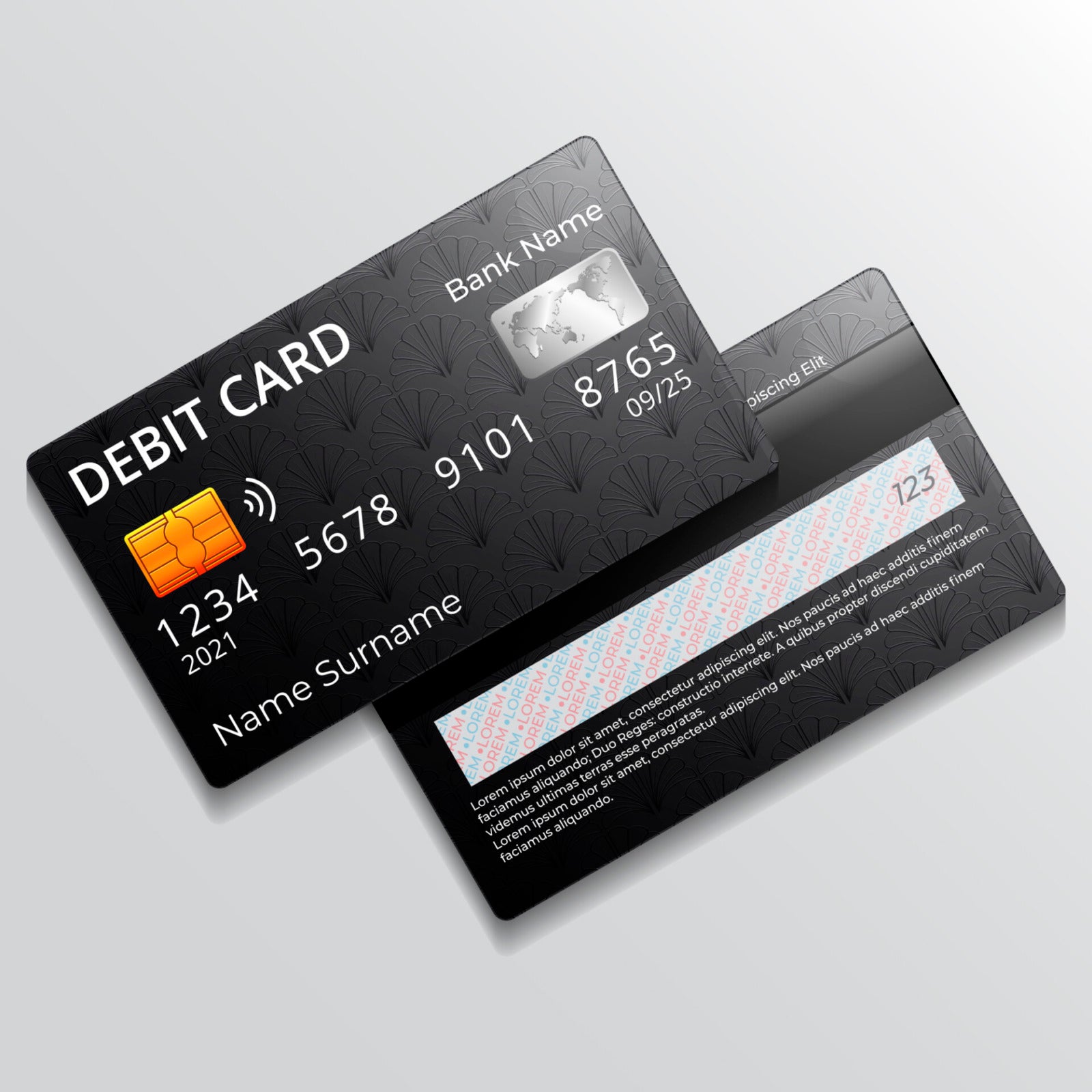 debit card mock up