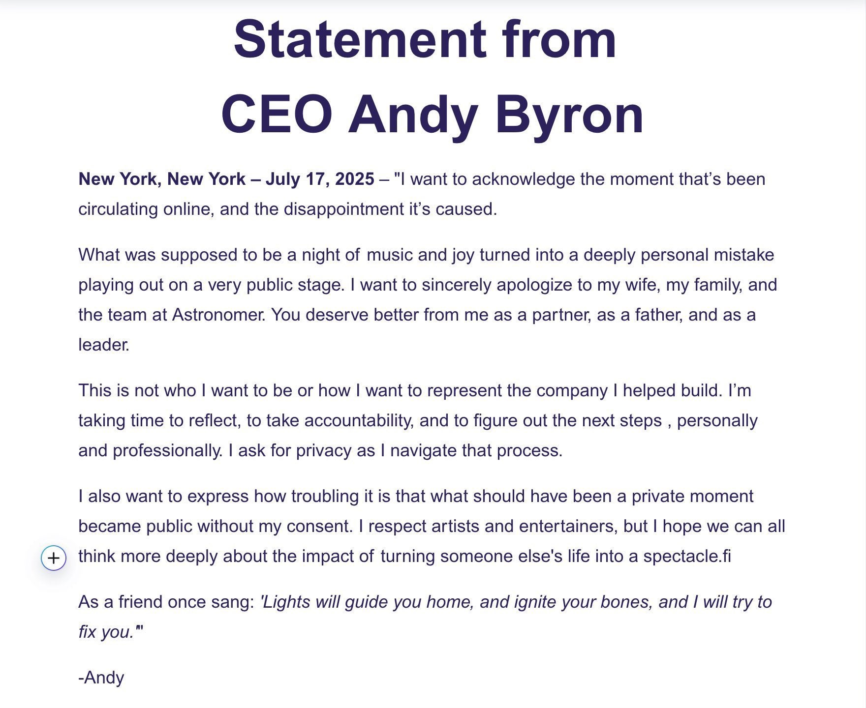 andy byron apologize