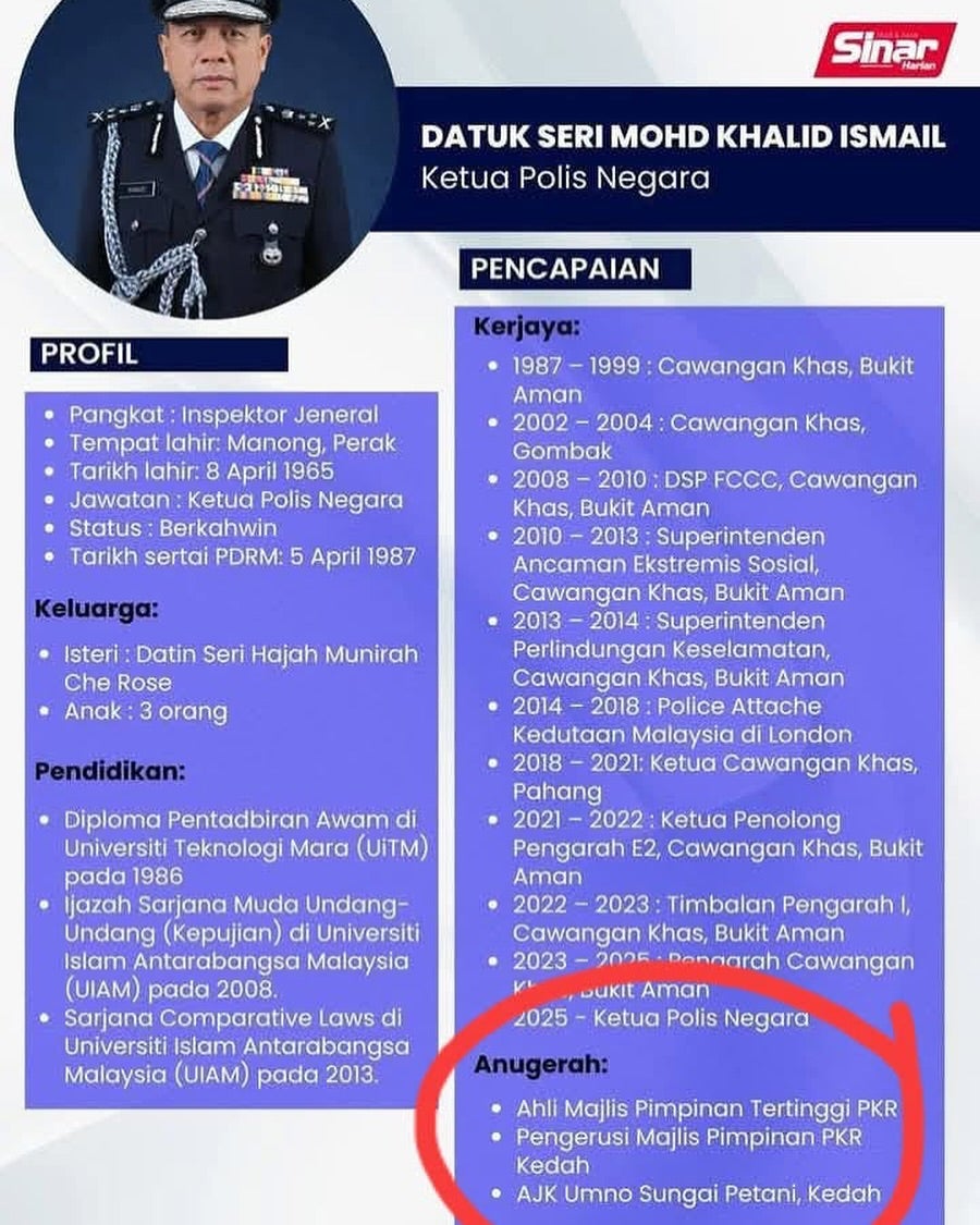 infografik salah ketua polis ahli pkr sinar harian