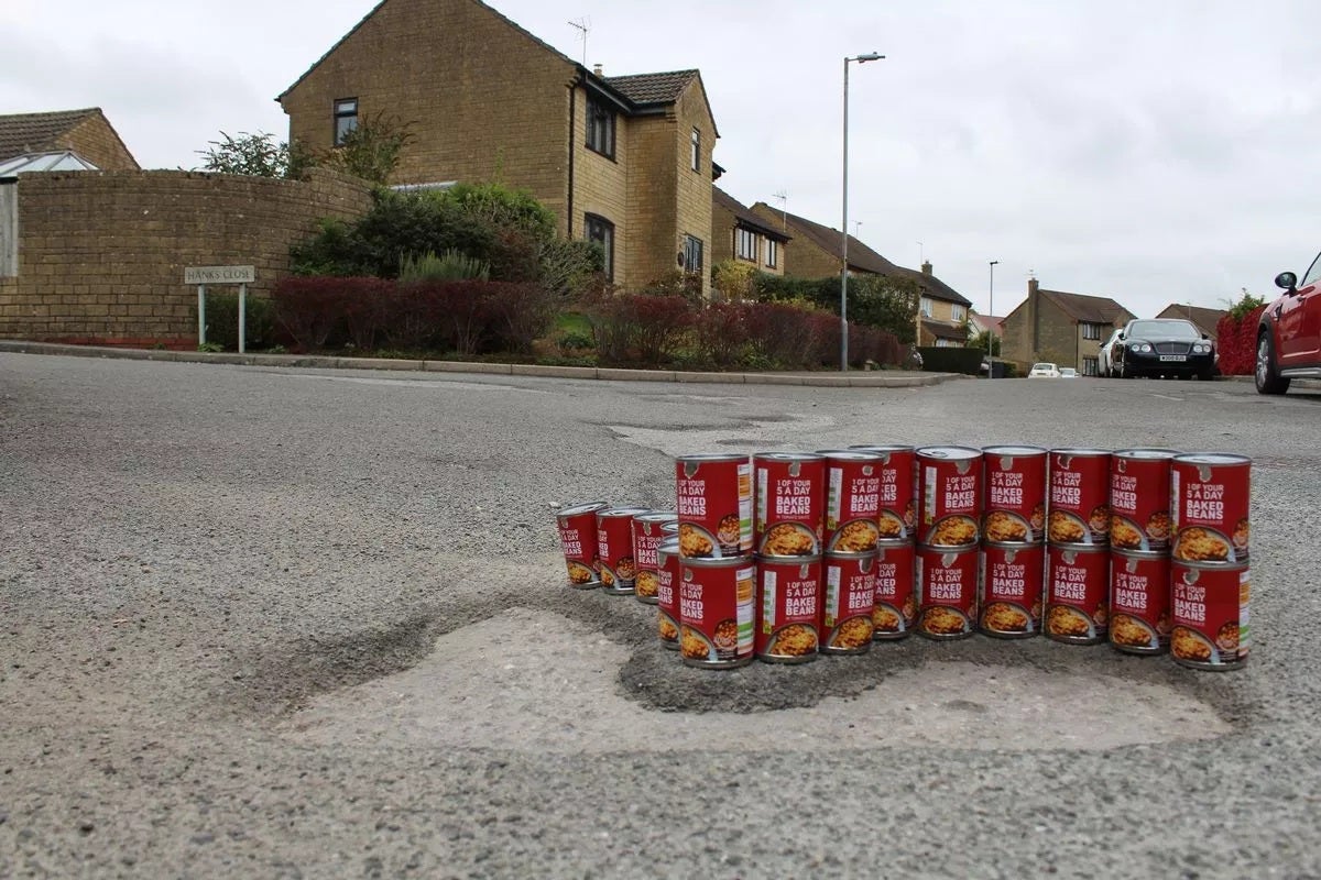 Ben Thornbury 30 cans baked beans pothole 2 1