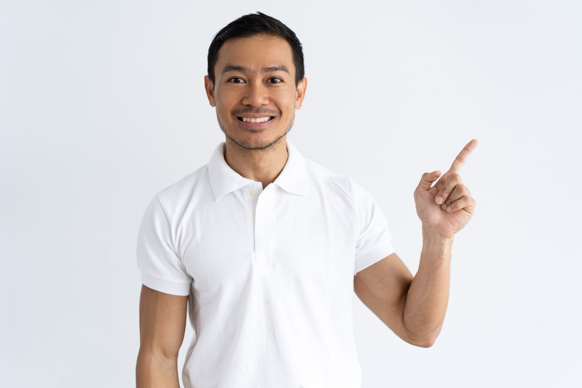 cheerful young man sharing important news