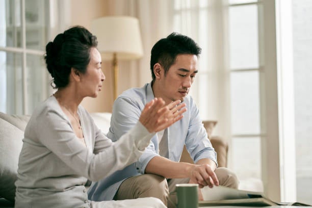 man and mother