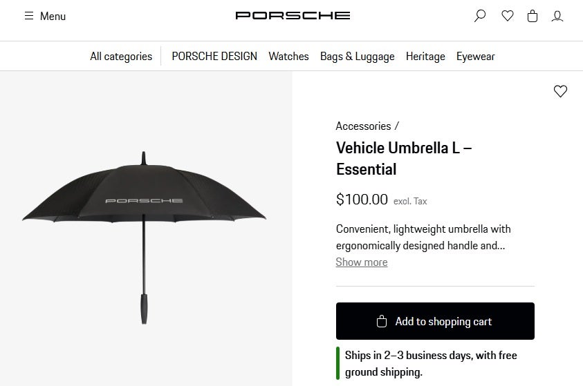 porsche umbrella price usd100 rm422