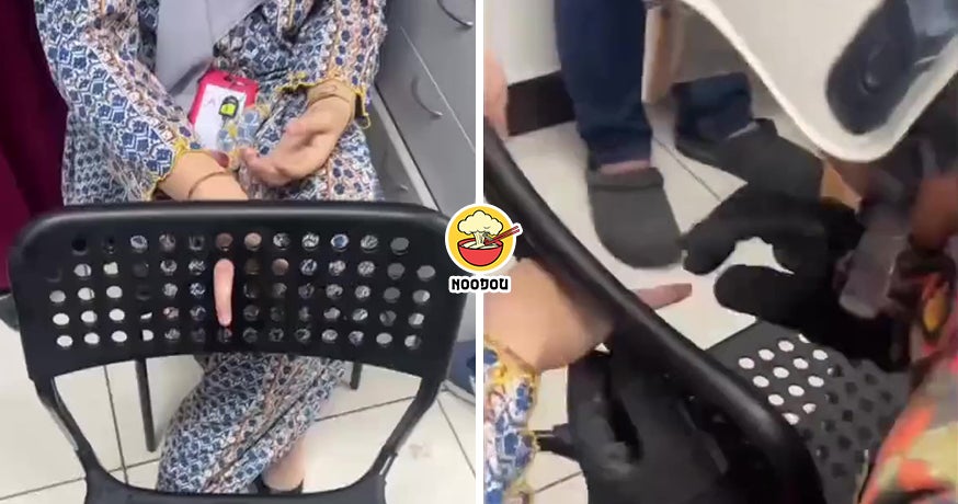 【尴尬了！】手指卡在椅子小洞里拔不出，大马女子被迫向消防员求救！