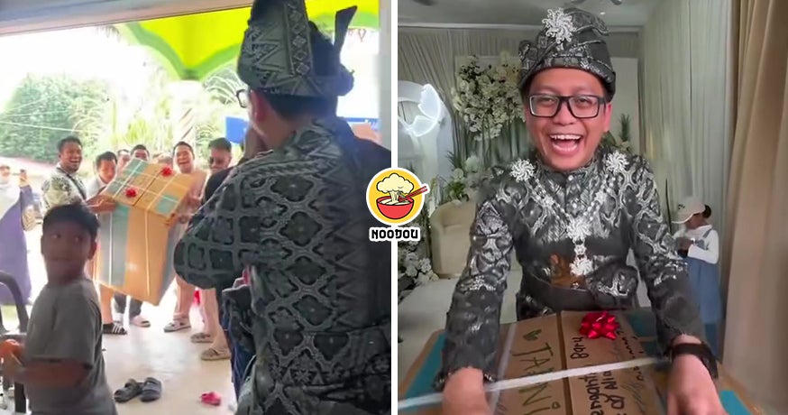 【最棒的礼物！】随口一句玩笑被朋友当真，大马新郎婚礼那天『喜提洗衣机』！（内附影片）