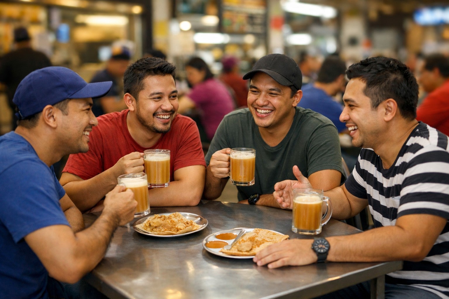 ChatGPT Image men eating mamak chit chat