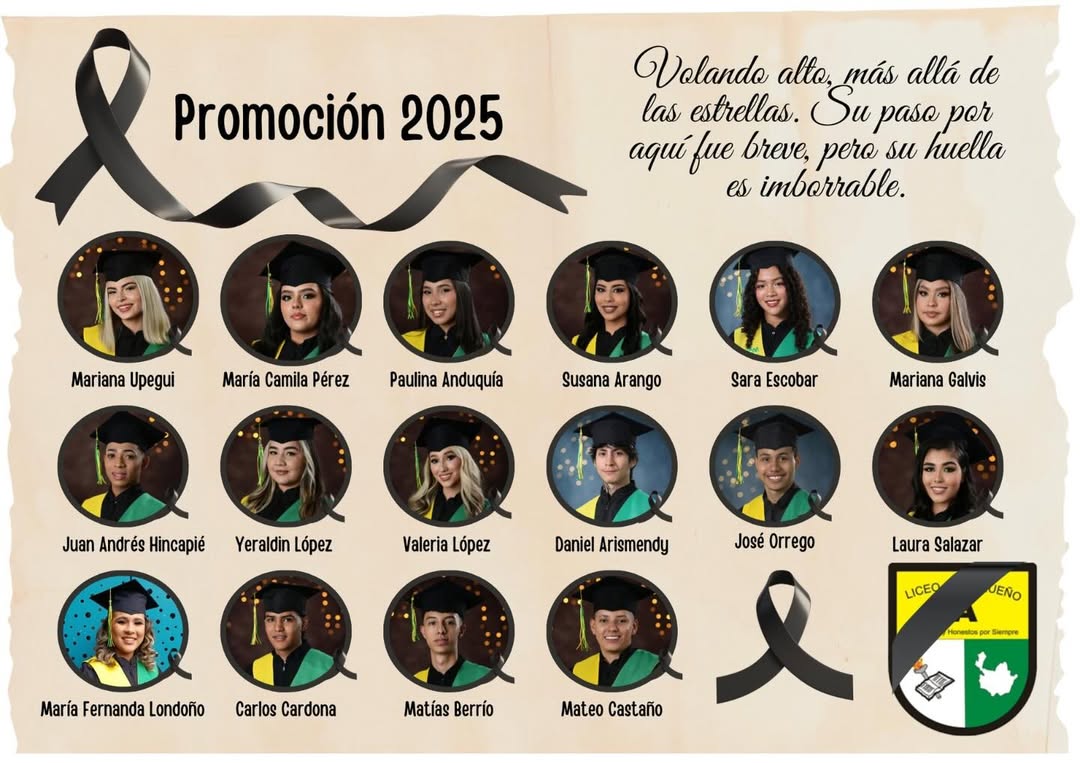Hoy compartimos este mosaico en memoria de nuestros egresados Promocion 2025 cuyas vidas se apa