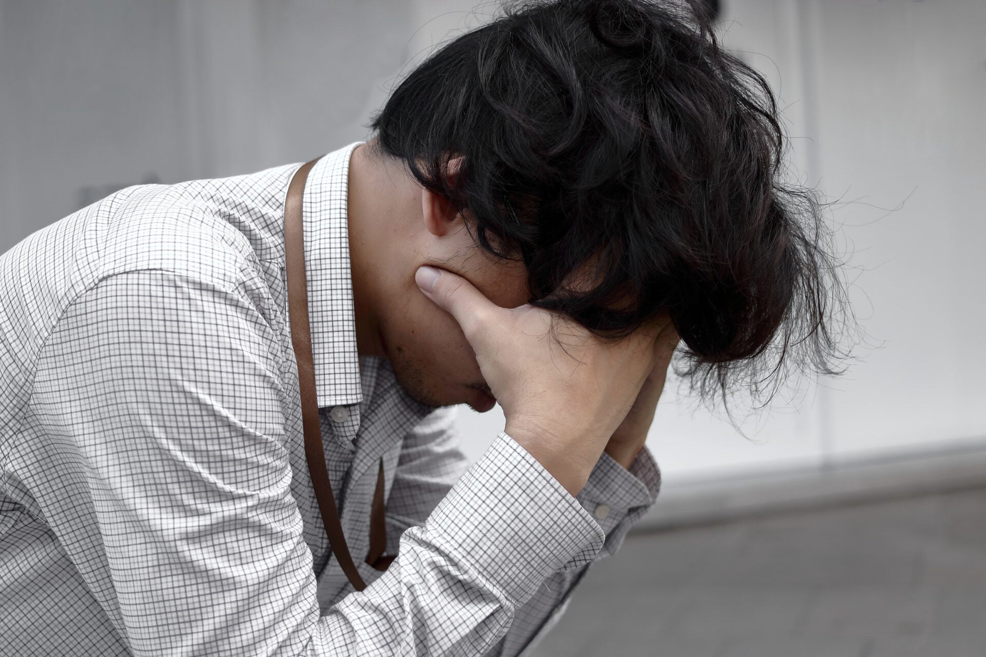 Man depressed working tag 123rf