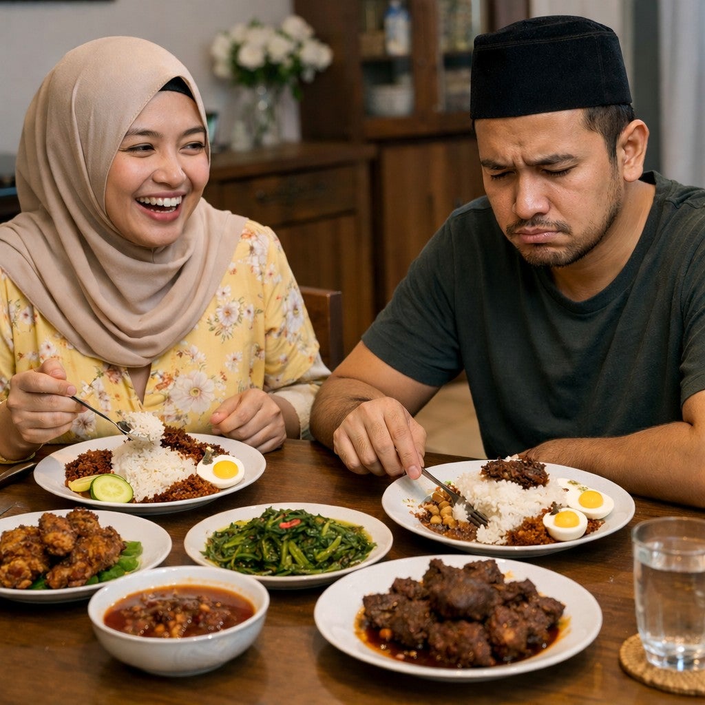 Chatgpt Image Jan 13 2026 Husband Bored Of Wifes Cooking Nasi Lemak 2