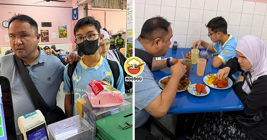 【儿子全程耐心照顾！】男孩带视障父母去槟城吃Nasi Kandar，餐厅老板动容请吃饭！