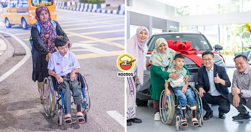 【不用花2小时搭公交了！】每天凌晨4点起床送OKU儿子上学，好心人送单亲妈妈一辆新车！