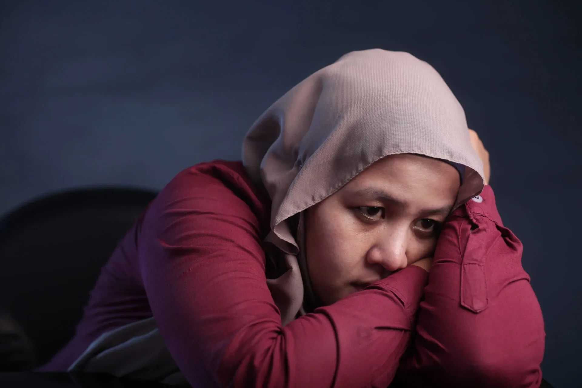 Hijab Woman Depressed 123Rf