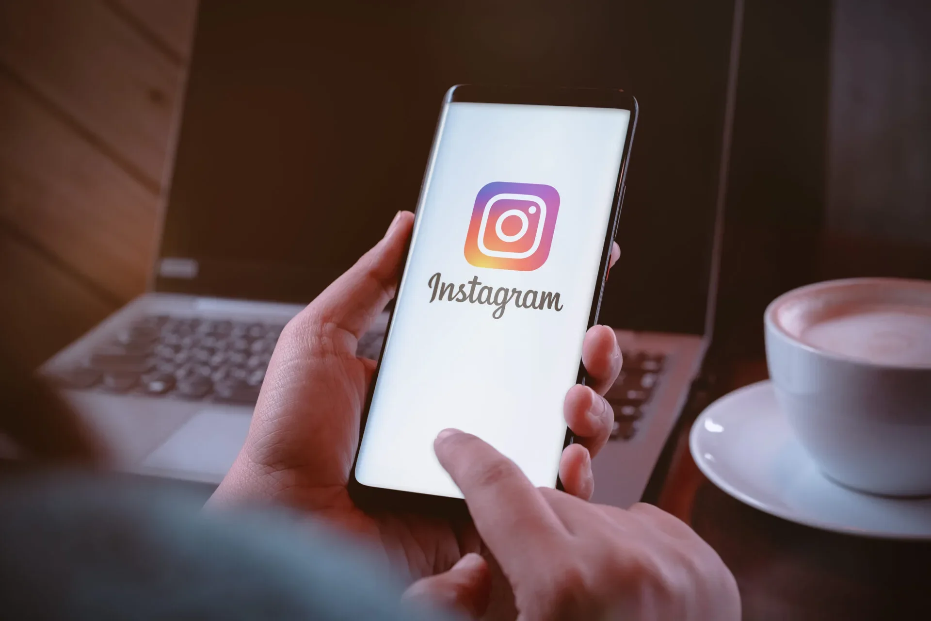 Phone Instagram Laptop Coffee 123Rf