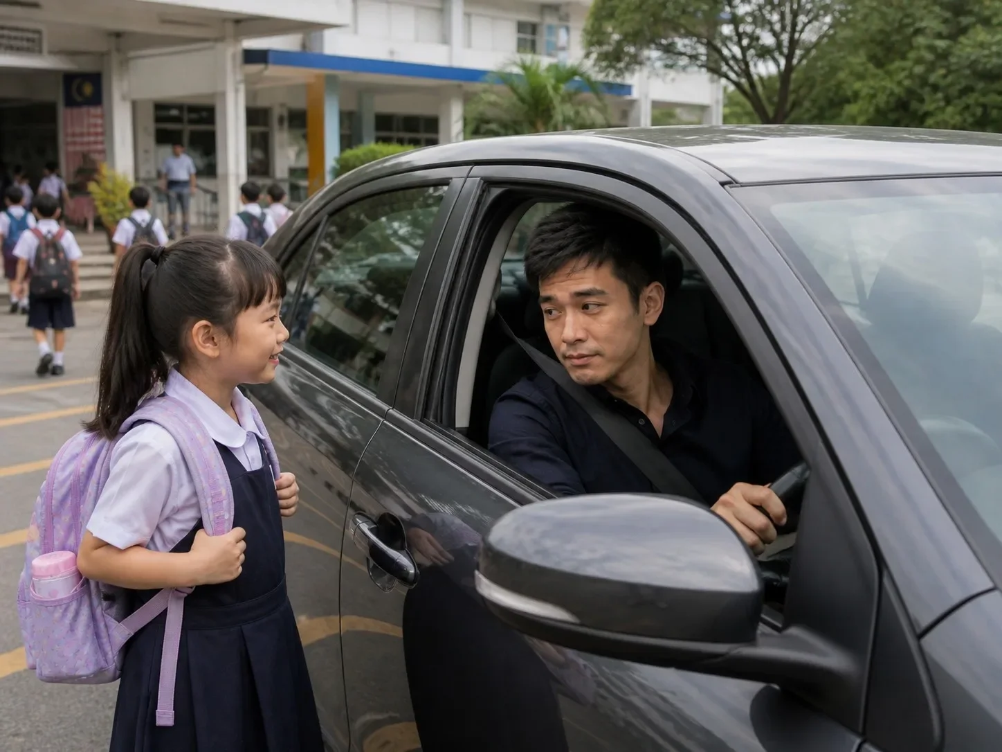 Chatgpt Image Noodou 男子载送侄女去上学