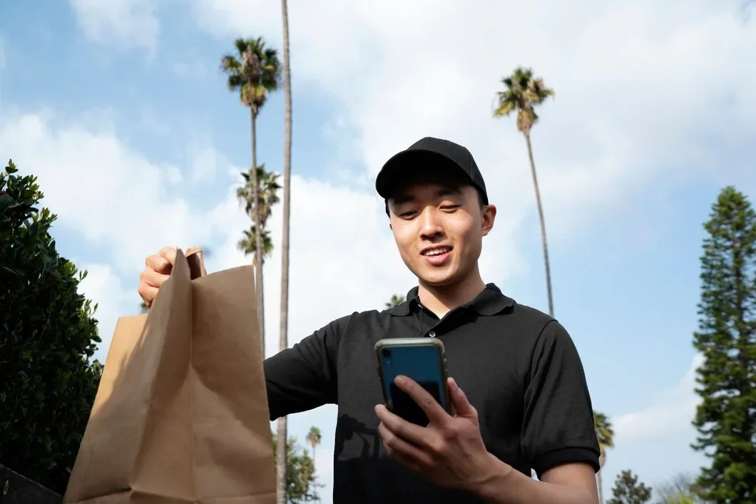 Delivery Person Getting Parcel Out Delivery 23 2149371953