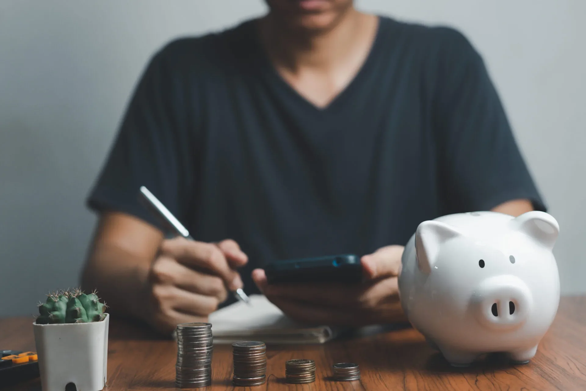 Man Counting Money Manage Finance 123Rf