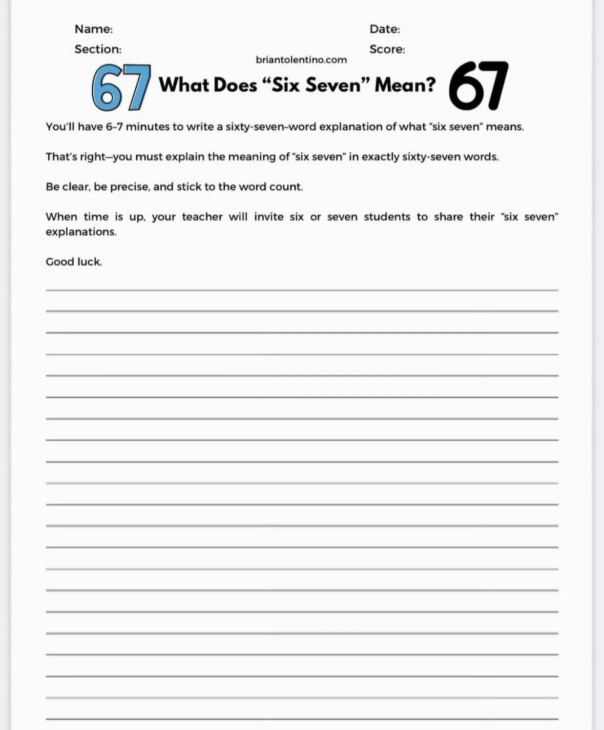 Teacher Ask Student Explain 67 Meme