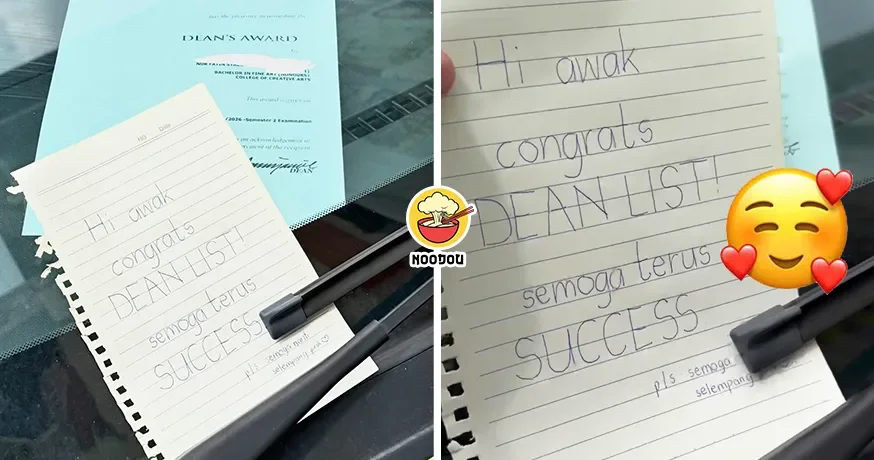 【“恭喜你入选Dean List！”】大马女子以为车子中Saman，近看才发现是陌生人写的暖心纸条！