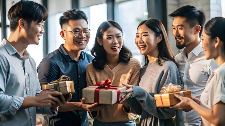 Group People Holding Gift Smiling 980716 642675