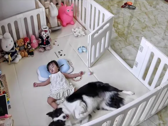 1个枕头小主人睡觉边牧犬狗狗丝滑霸占 2