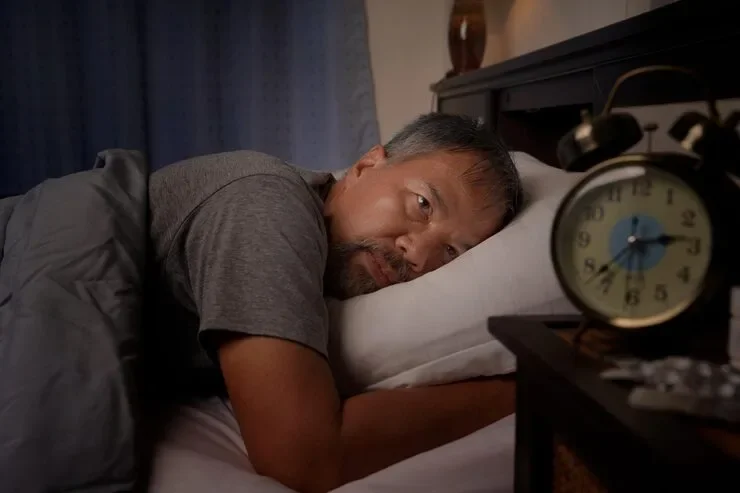 Depressed Old Man Stressed Lying Bed From Insomnia 369024 1411