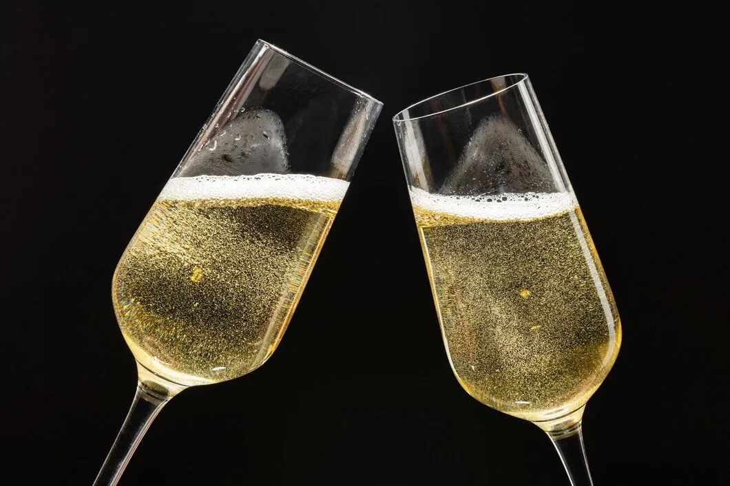 Two Festive Champagne Glasses Celebration 53876 95434