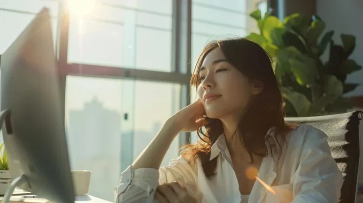Woman Sits Cafe Looks Out Window 1047188 52717