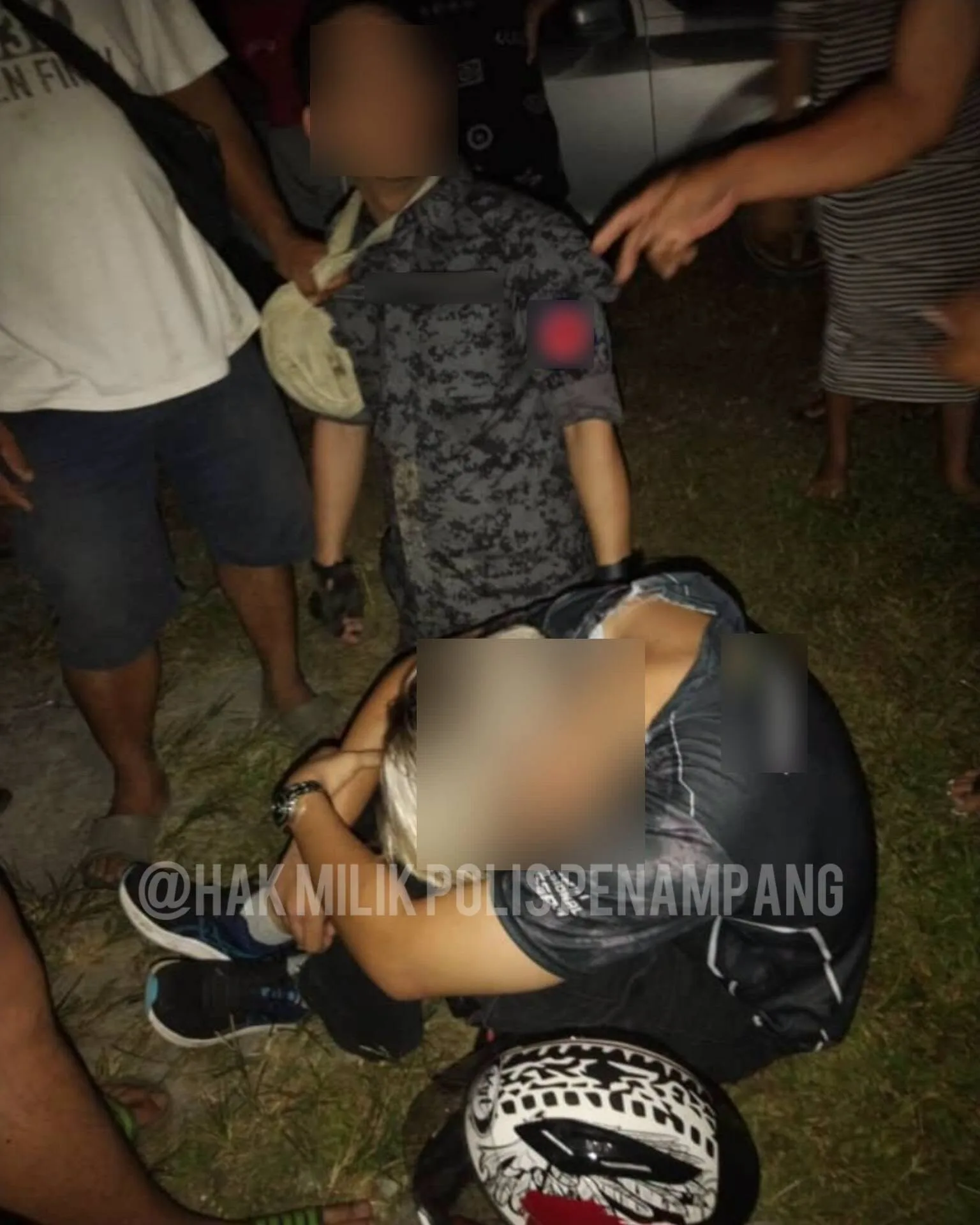 大马2男子假扮执法人员勒索外劳Rm1500反被识破遭村民包围制伏警方逮捕