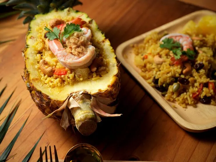 Pineapple Fried Rice Kao Pad Sapparod Plate Cutted Pineapple Bowl 67155 12467