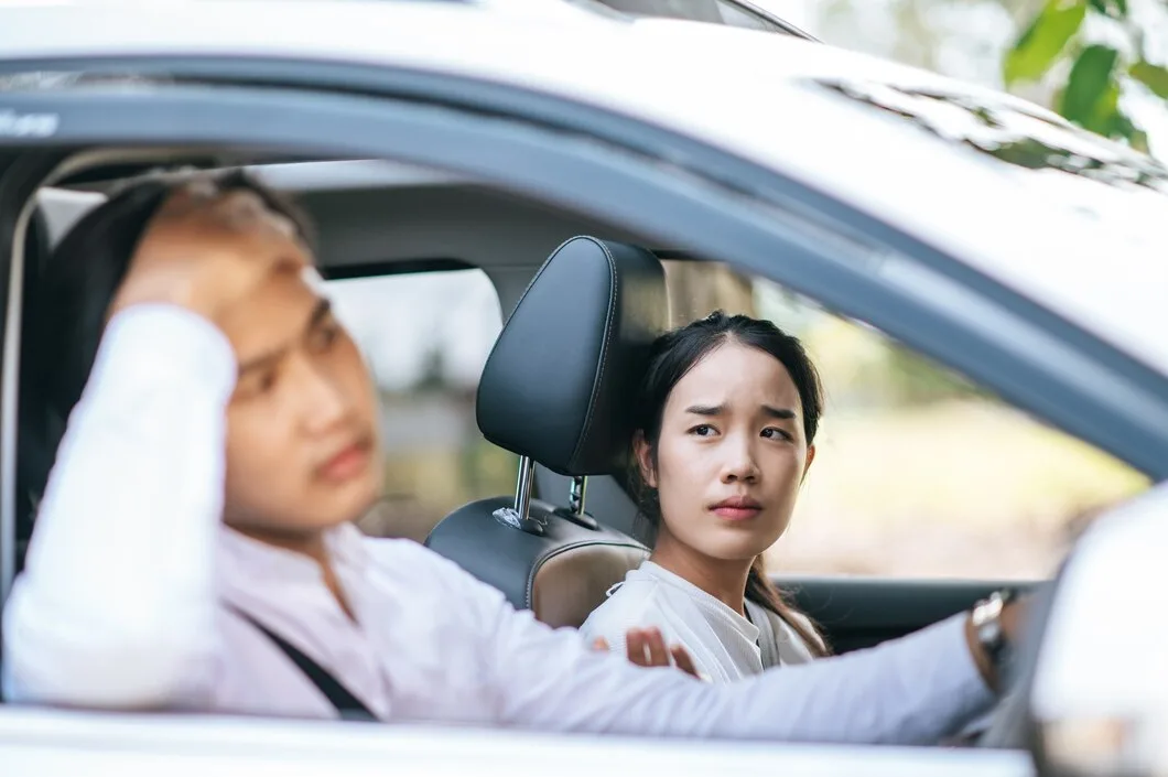 Women Men Sit Cars Are Stressed Selective Focus 1150 51932